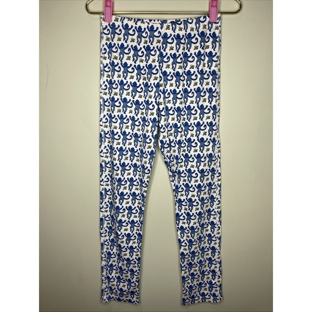 Roller Rabbit Pajama Pants Womens XS Blue Monkey Print Pima Cotton Lounge Sleep